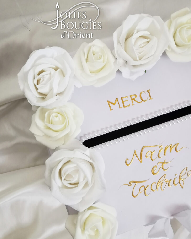 L’Urne Mariage Fleuris Blanche